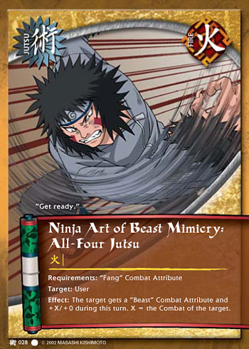 Ninja Art of Beast Mimicry: All-Four Jutsu — Naruto CCG card j028