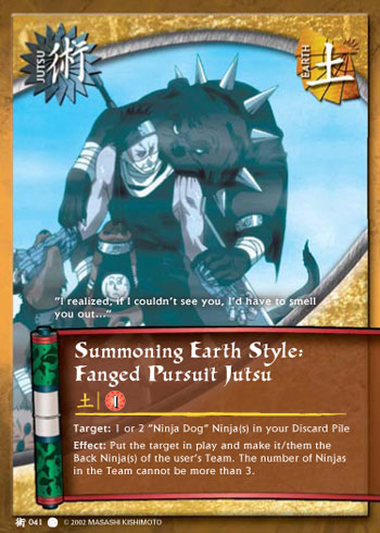 Summoning Earth Style: Fanged Pursuit Jutsu — Naruto CCG card j041
