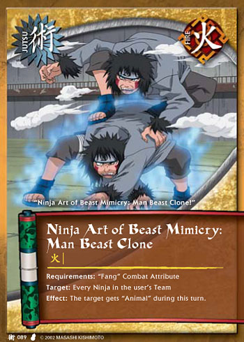 Ninja Art of Beast Mimicry: Man Beast Clone — Naruto CCG card j089