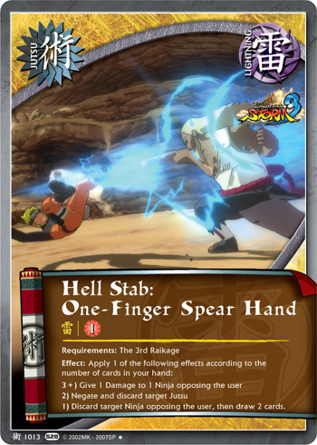 Hell Stab: One-Finger Spear Hand — Naruto CCG card j1013