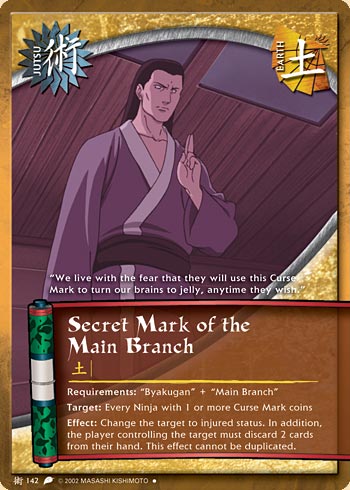 Secret Mark of the Main Branch — Naruto CCG card j142