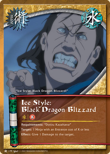Ice Style: Black Dragon Blizzard — Naruto CCG card j179