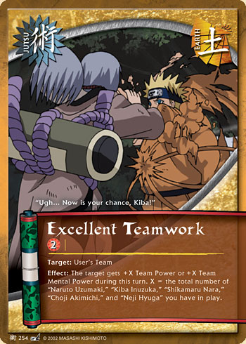 Excellent Teamwork — Naruto CCG card j254