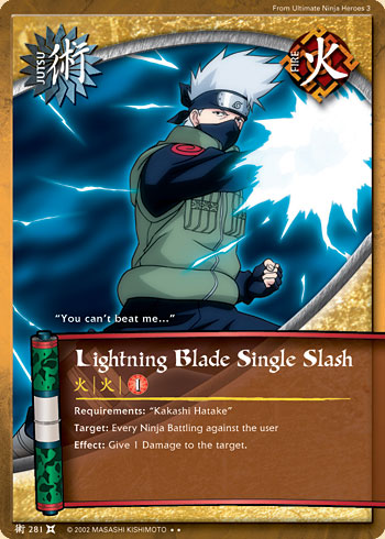 Lightning Blade Single Slash — Naruto CCG card j281