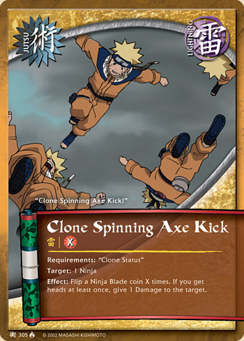 Clone Spinning Axe Kick — Naruto CCG card j305