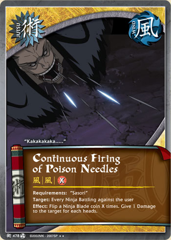 Continuous Firing of Poison Needles — j478