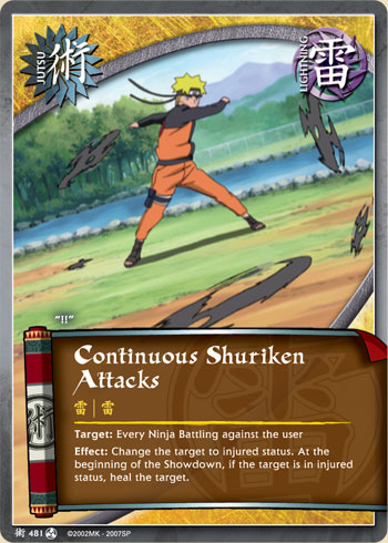 Continuous Shuriken Attacks — Naruto CCG card j481