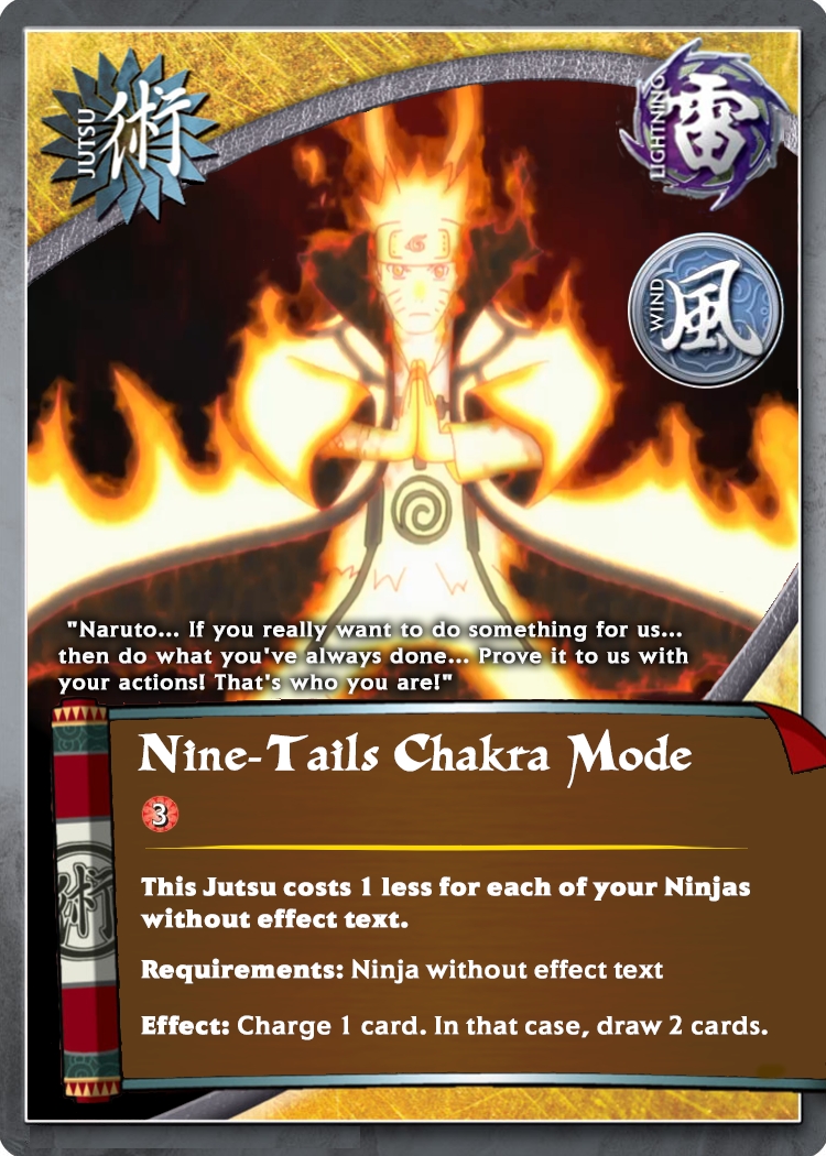 Nine-Tails Chakra Mode — Naruto CCG card j5011
