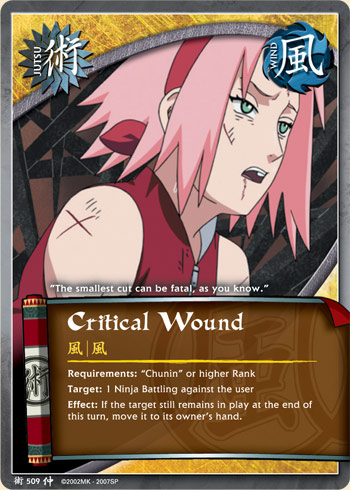 Critical Wound — Naruto CCG card j509
