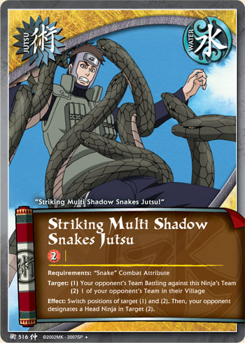 Striking Multi Shadow Snakes Jutsu — Naruto CCG card j516