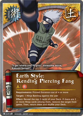 Earth Style: Rending Piercing Fang — Naruto CCG card j519