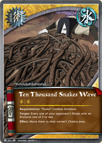 Ten Thousand Snakes Wave — Naruto CCG card j521