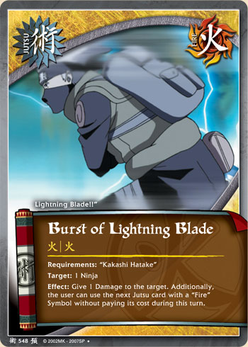 Burst of Lightning Blade — Naruto CCG card j548