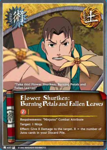 Flower Shuriken: Burning Petals and Fallen Leaves — Naruto CCG card j637