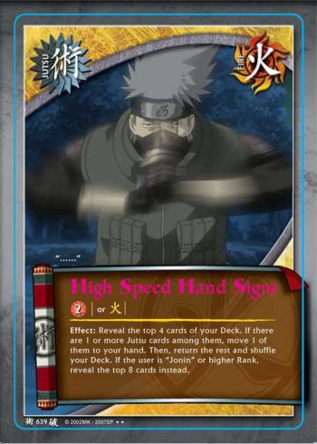 High Speed Hand Signs — Naruto CCG card j639