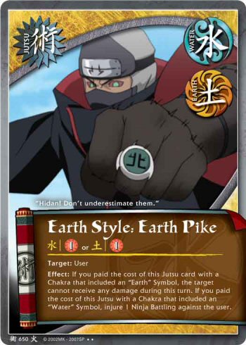 Earth Style: Earth Pike — Naruto CCG card j650