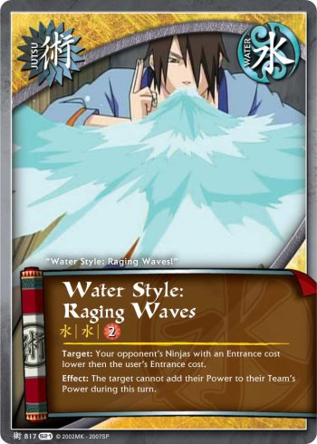 Water Style: Raging Waves — Naruto CCG card j817