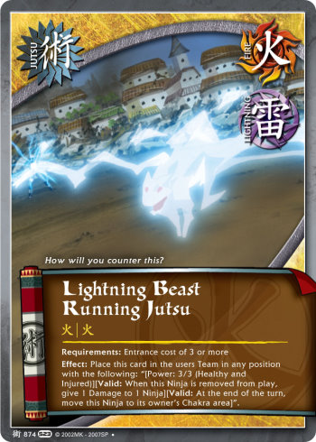 Lightning Beast Running Jutsu — Naruto CCG card j874