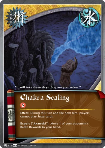 Chakra Sealing — Naruto CCG card j911