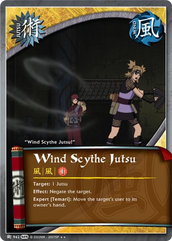 Wind Scythe Jutsu — Naruto CCG card j942