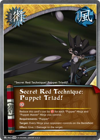 Secret Red Move: Puppet Triad — Naruto CCG card j943