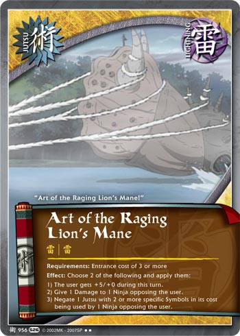 Art of the Raging Lion's Mane — Naruto CCG card j956