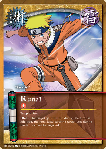 Kunai Jus003 — Naruto CCG card jUS003