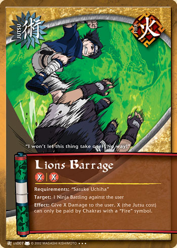 Lions Barrage Jus007 — Naruto CCG card jUS007