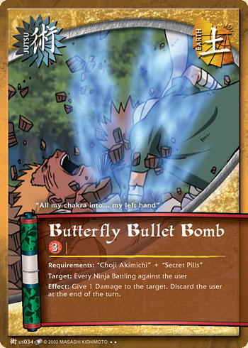 Butterfly Bullet Bomb Jus034 — Naruto CCG card jUS034