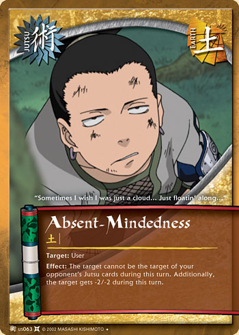 Absent-Mindedness Jus063 — Naruto CCG card jUS063