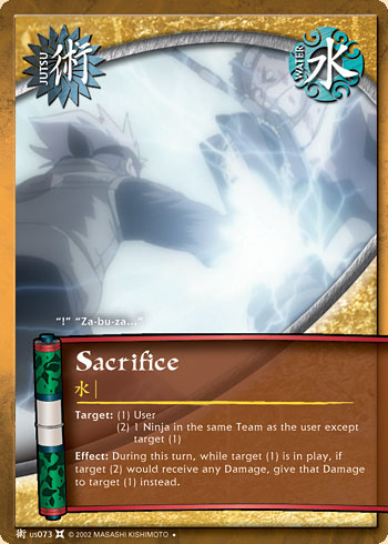 Sacrifice Jus073 — Naruto CCG card jUS073