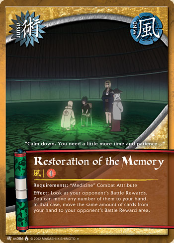 Restoration of the Memory Jus086 — Naruto CCG card jUS086