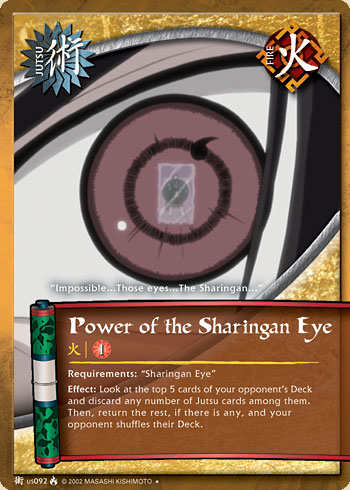 Power of the Sharingan Eye Jus092 — Naruto CCG card jUS092