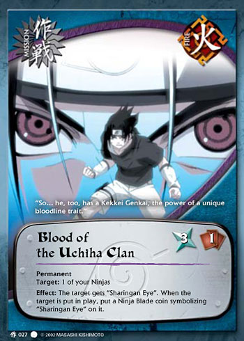 Blood of the Uchiha Clan — Naruto CCG card m027