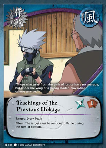 Teachings of the Previous Hokage — Naruto CCG card m038