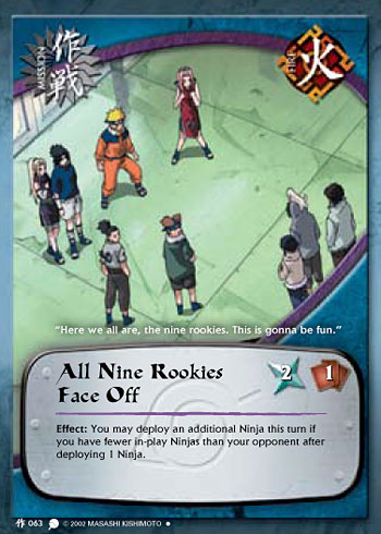 All Nine Rookies Face Off — Naruto CCG card m063