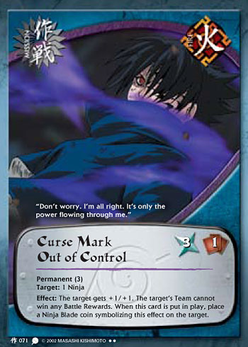 Curse Mark Out of Control — Naruto CCG card m071