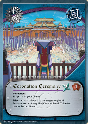 Coronation Ceremony — Naruto CCG card m185