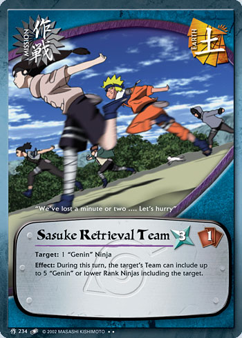 Sasuke Retrieval Team — Naruto CCG card m234