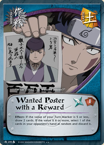 Wanted Poster with a Reward — Naruto CCG card m299