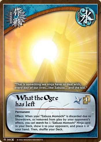What the Ogre has left — Naruto CCG card m360