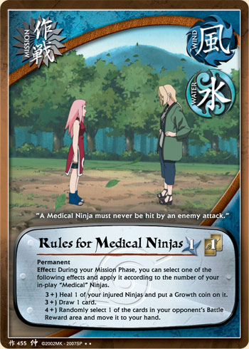 Rules for Medical Ninjas — Naruto CCG card m455