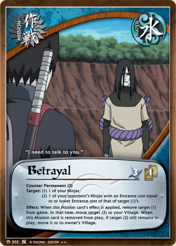 Betrayal — Naruto CCG card m502