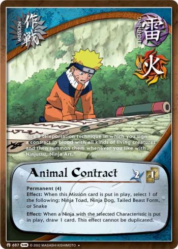 Animal Contract — Naruto CCG card m687