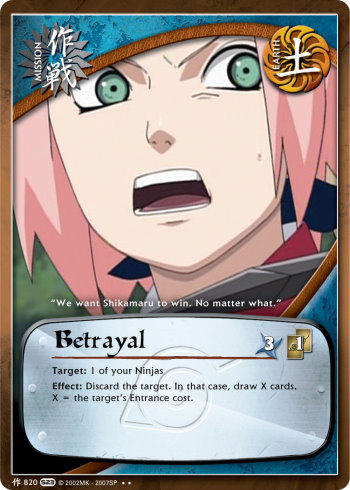 Betrayal — Naruto CCG card m820