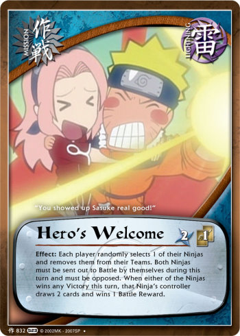 Hero's Welcome — Naruto CCG card m832