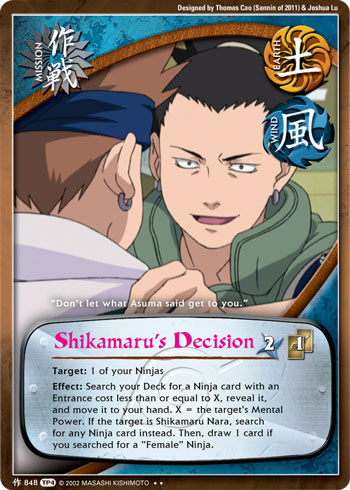 Shikamaru's Decision — Naruto CCG card m848