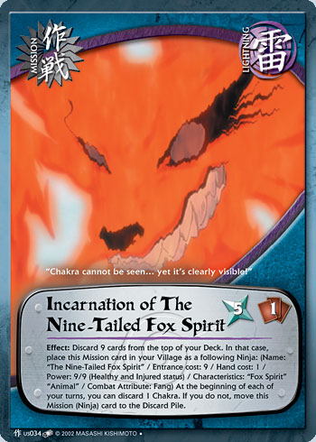 Incarnation of The Nine-Tailed Fox Spirit Mus034 — Naruto CCG card mUS034