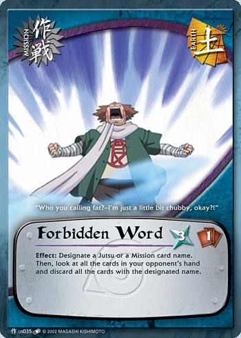 Forbidden Word Mus035 — Naruto CCG card mUS035