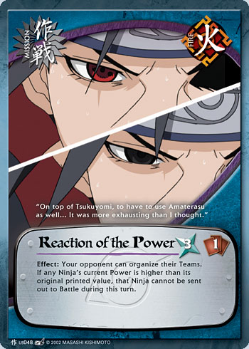 Reaction of the Power Mus048 — Naruto CCG card mUS048